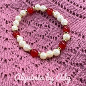 Cherry vibes untreated ruby beaded bracelet